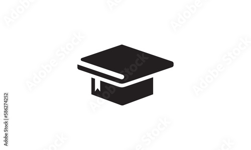 graduation cap with book logo. learning education symbol concept design