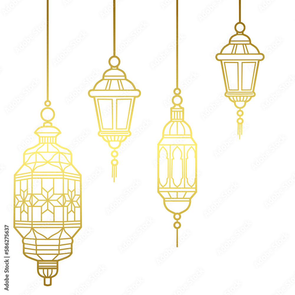 Islamic Golden lantern ramadan kareem decoration Islamic Golden lantern ramadan kareem decoration