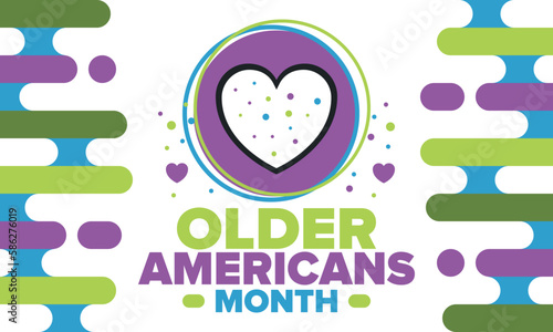 Older Americans Month. Celebrated in May in the United States. National Month of observance for Older Americans. Poster, card, banner and background. Vector illustration