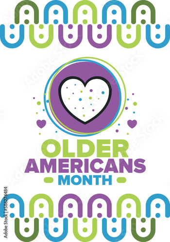 Older Americans Month. Celebrated in May in the United States. National Month of observance for Older Americans. Poster  card  banner and background. Vector illustration