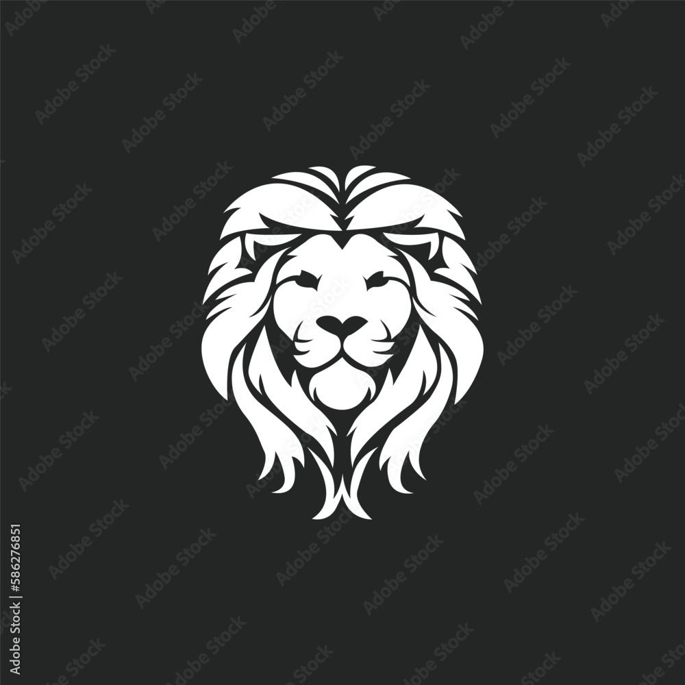 logo lion, lion logo flat line design logo lion, lion logo flat line design