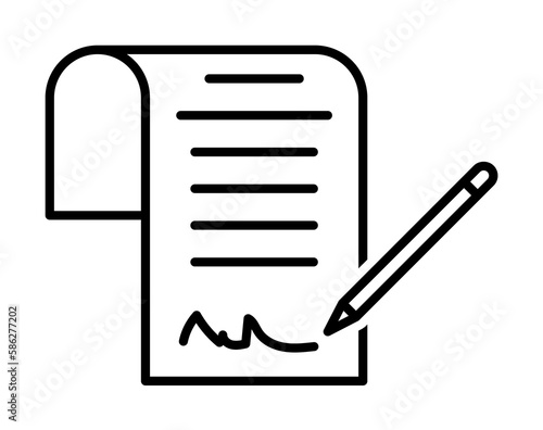 Signed contract icon. Element of economy