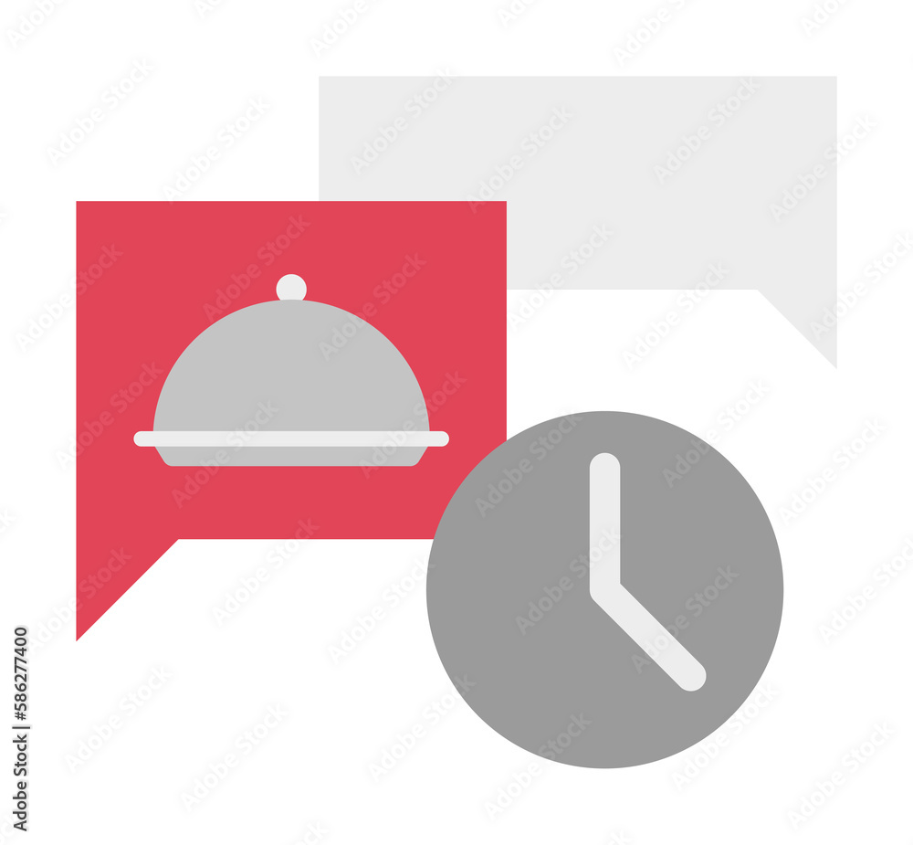 clock, eat, food, message, restaurant time color icon clock, eat, food, message, restaurant time color icon