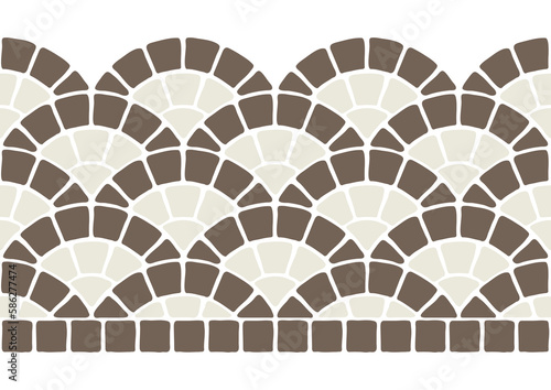 Ancient geometric mosaic seamless pattern. Decorative antique stone ornament.