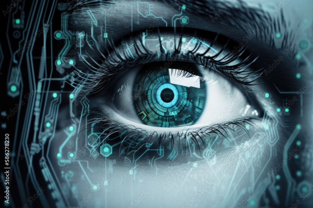 Artificial intelligence eye concept. Generative AI Artificial intelligence eye concept. Generative AI