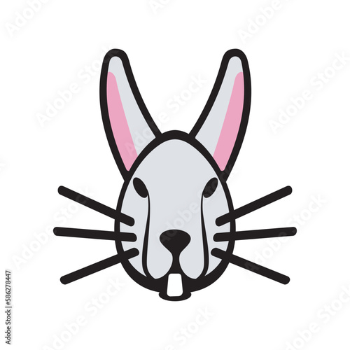 Rabbit head cartoon animal icon