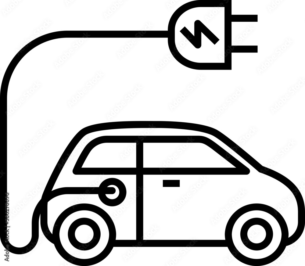 Electric car icon. Ecology concept icon style Electric car icon. Ecology concept icon style