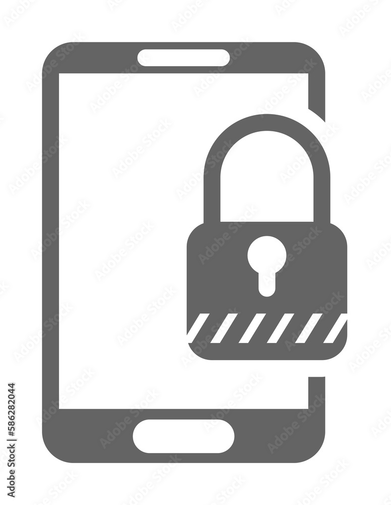 Data access safety, locked padlock, mobile lock, secured mobile phone, security lock icon Data access safety, locked padlock, mobile lock, secured mobile phone, security lock icon