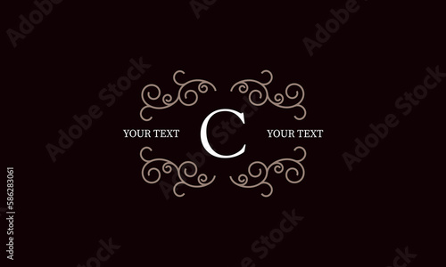 Elegant monogram design. Business logo. Capital Letter Emblem C - Sign for Royalty, Business Card, Boutique, Hotel, Heraldic, Jewelry.