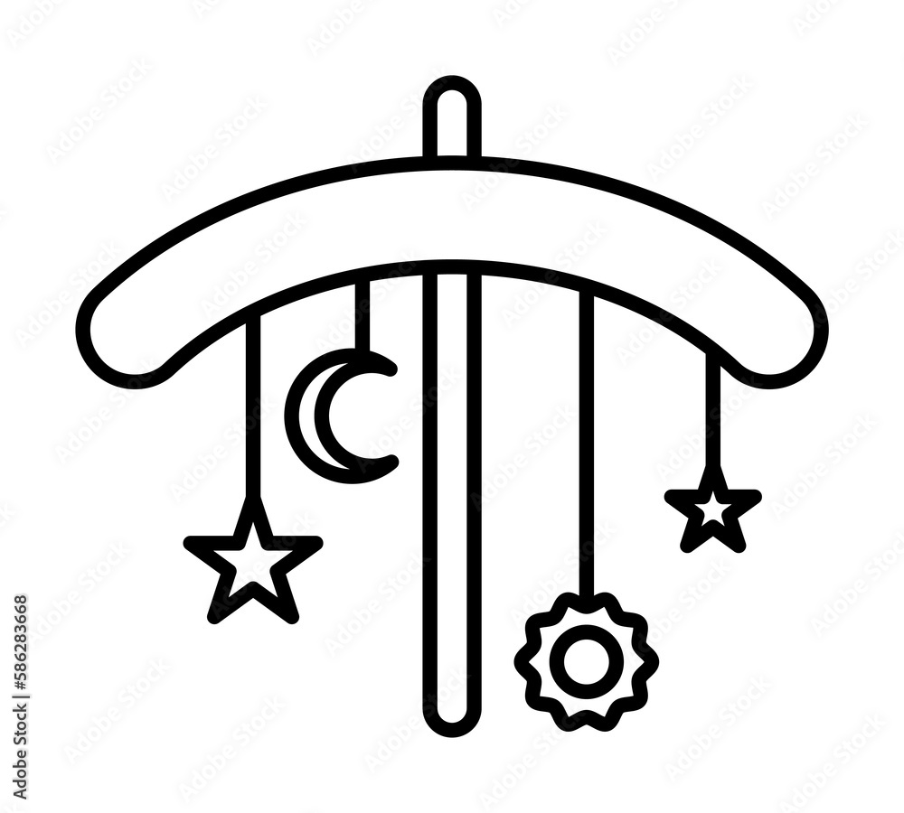 Baby mobile, bed toys icon. Element of maternity culture. Thin icon for website design and development, app development. Premium icon Baby mobile, bed toys icon. Element of maternity culture. Thin icon for website design and development, app development. Premium icon