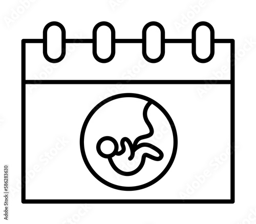 Calendar, baby icon. Element of maternity culture. Thin icon for website design and development, app development. Premium icon