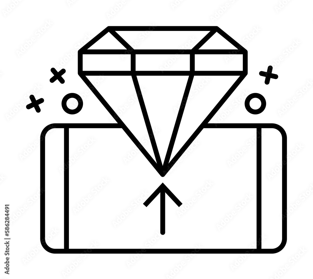 Luxury shopping smartphone diamond icon. Element of online shopping icon Luxury shopping smartphone diamond icon. Element of online shopping icon