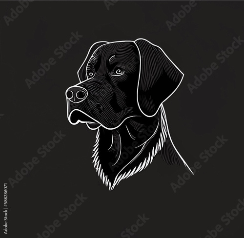 Black Labrador dog, vector art