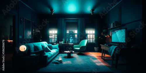 Interior of cozy living room 