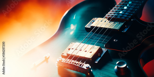 Playing guitar and concert concept. Music festival