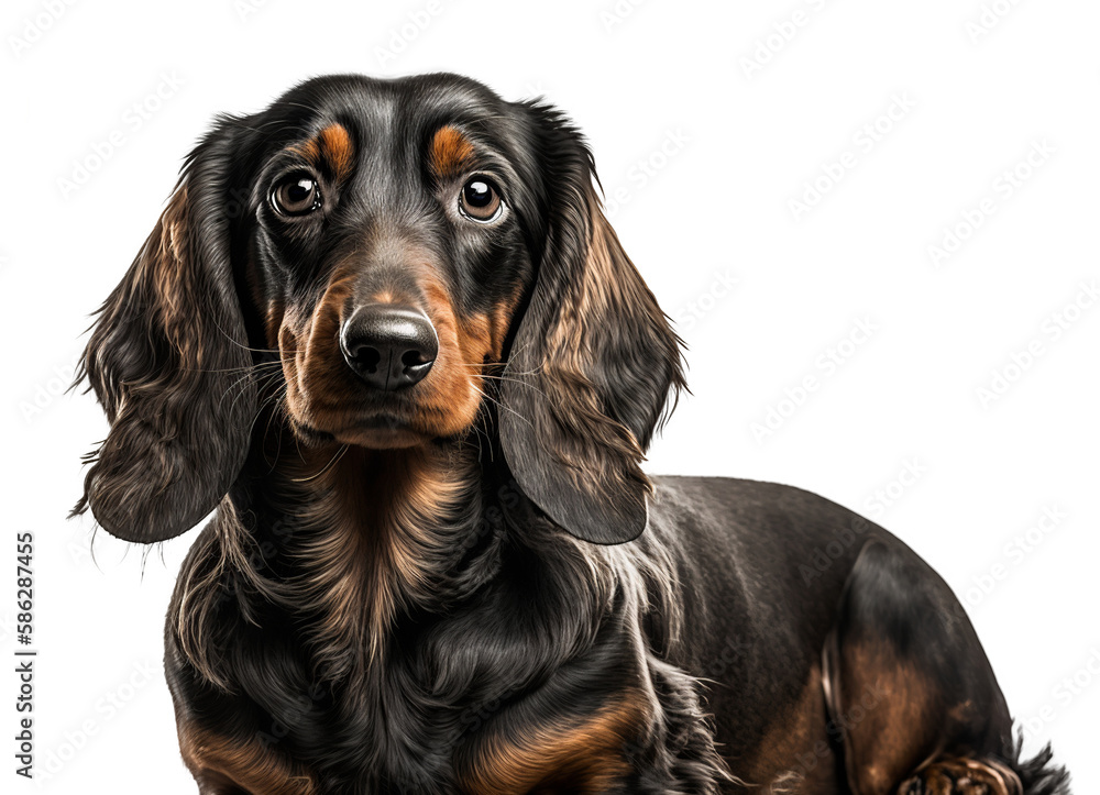 Dachshund dog in transparent background. Generative AI. Dachshund dog in transparent background. Generative AI.