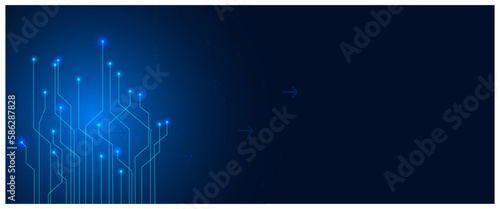 Digital business growth arrows to success on dark blue background.
