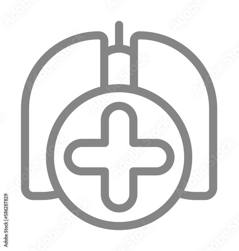 Lungs, treatment line icon. Element of pollution icon