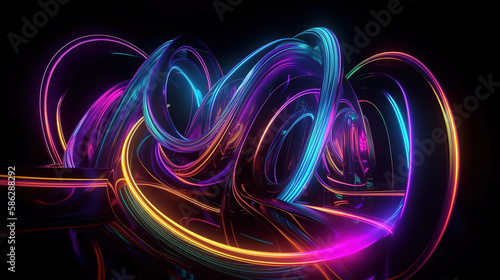 3d render, colorful background with abstract shape. Generative Ai