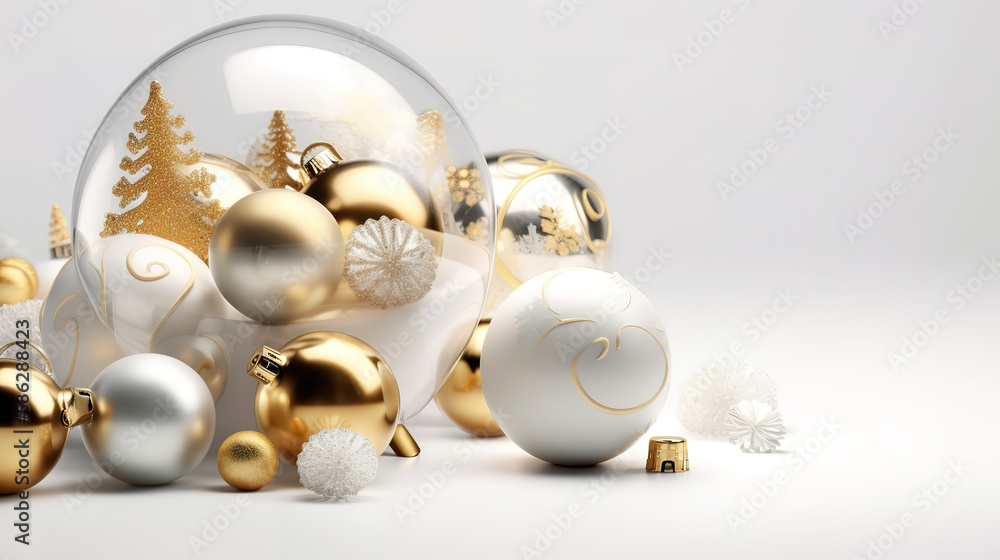 Empty glass snow ball isolated on white background, Bright color. Generative Ai Empty glass snow ball isolated on white background, Bright color. Generative Ai