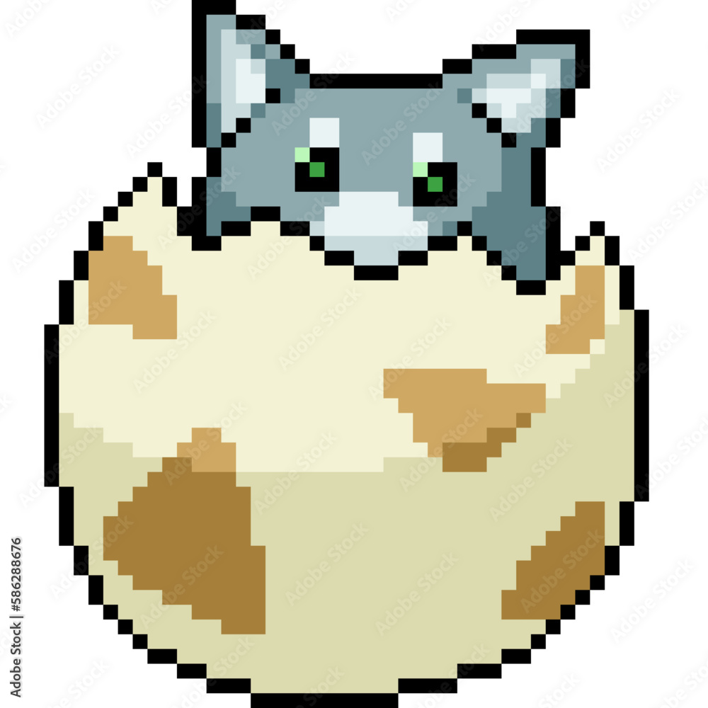 pixel art baby cat hatch