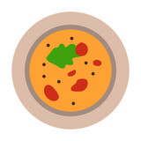 soup in a plate colored illustration. Element of colored food icon for mobile concept and web apps. Detailed soup in a plate icon can be used for web and mobile