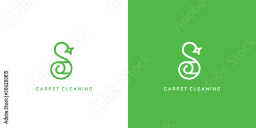 Unique and modern carpet cleaning S logo design