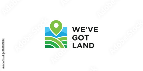Unique and modern land sale logo design