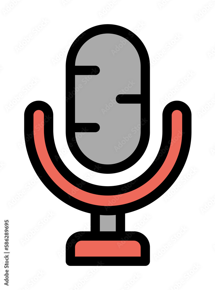 Microphone icon. Simple color with outline elements of rock n roll icons for ui and ux, website or mobile application Microphone icon. Simple color with outline elements of rock n roll icons for ui and ux, website or mobile application