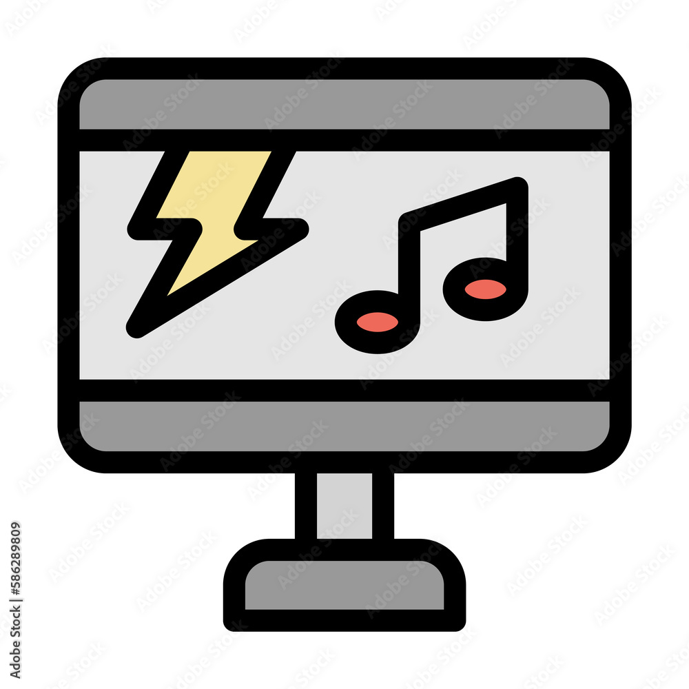 Desktop icon. Simple color with outline elements of rock n roll icons for ui and ux, website or mobile application Desktop icon. Simple color with outline elements of rock n roll icons for ui and ux, website or mobile application