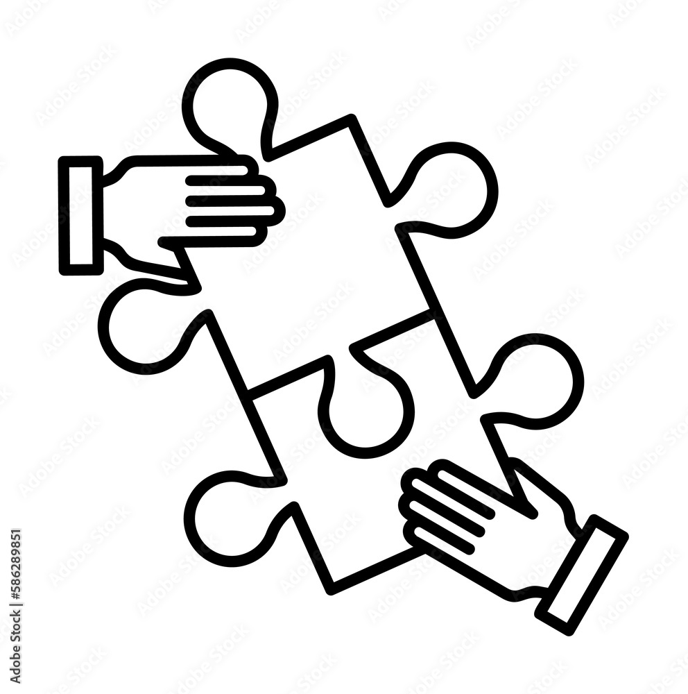 Collaboration hand puzzle school icon. Element of school Collaboration hand puzzle school icon. Element of school
