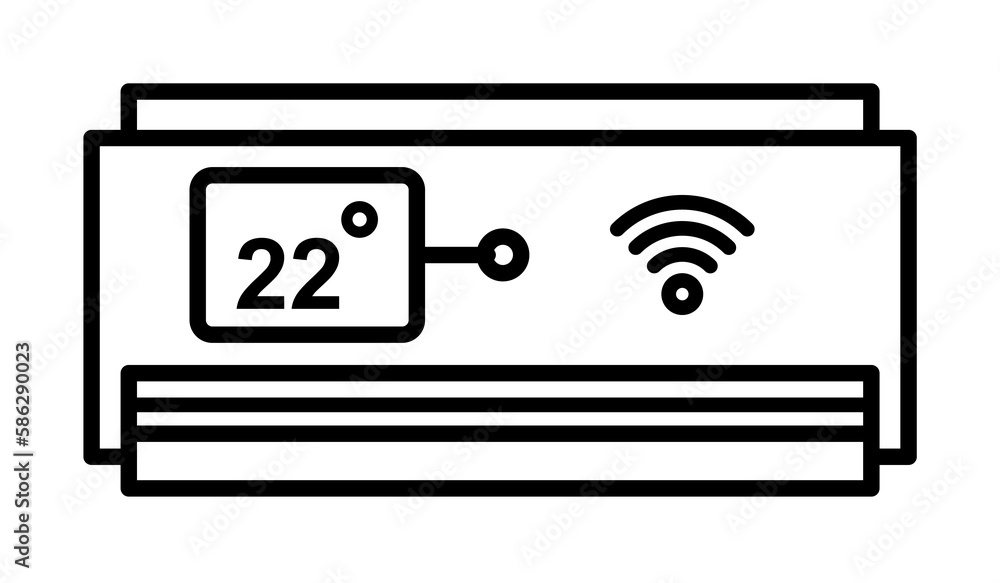 Smart air conditioner icon. Element of smart house icon for mobile concept and web apps. Thin line Smart air conditioner icon can be used for web and mobile Smart air conditioner icon. Element of smart house icon for mobile concept and web apps. Thin line Smart air conditioner icon can be used for web and mobile