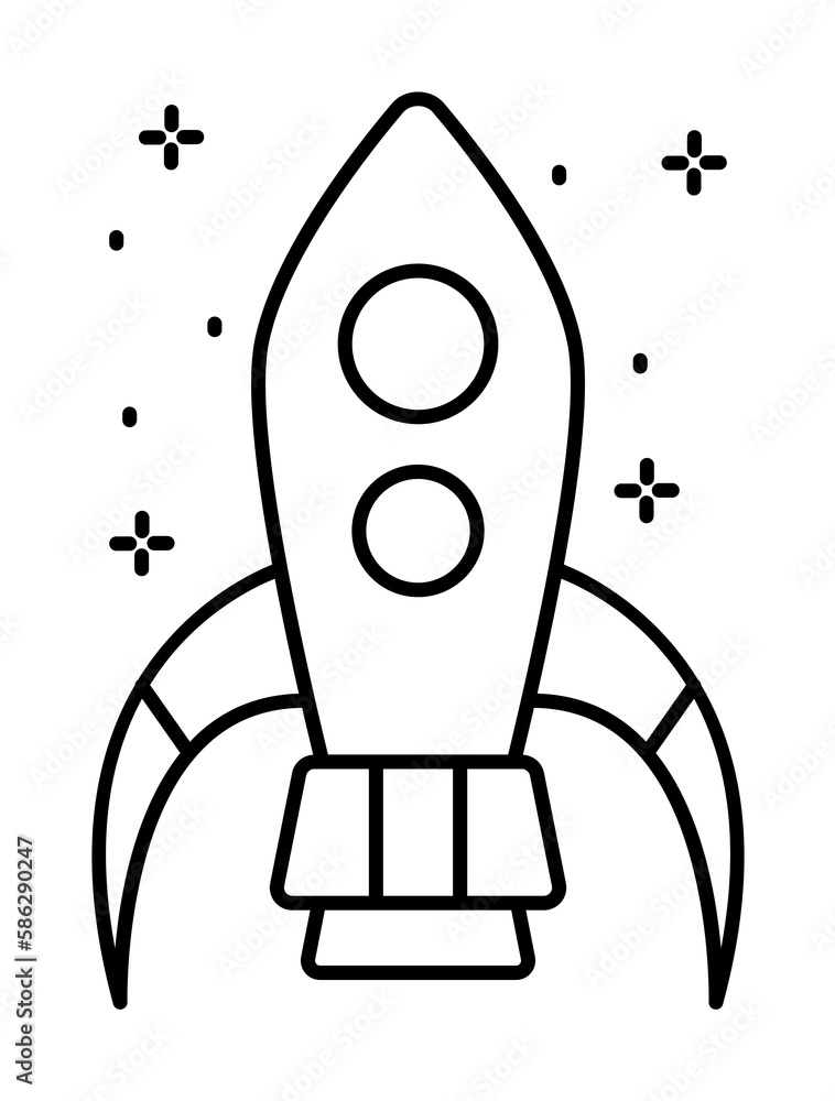 Obraz premium Spaceship icon. Simple line, outline of rocket icons for ui and ux, website or mobile application