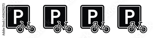 Bicycle parking area icon. Bike parking area icon, vector illustration