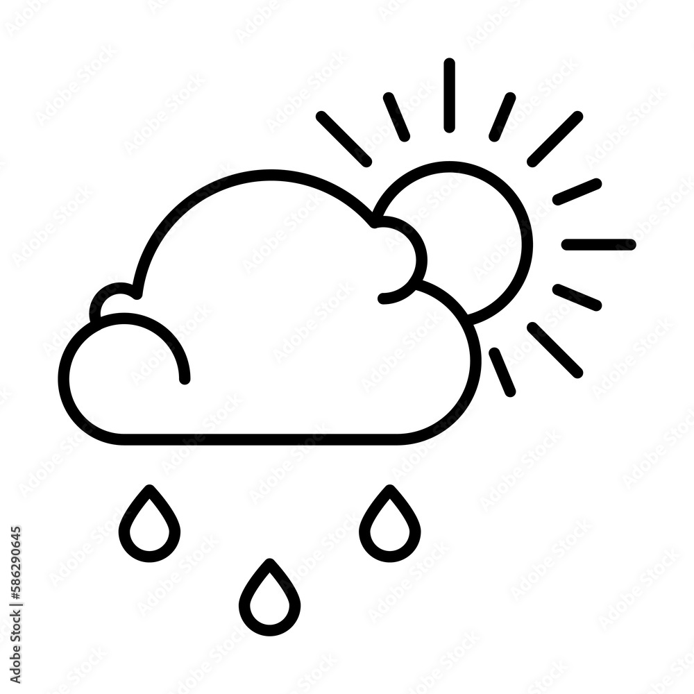 Cloud, sun, rain, weather icon. Simple line, outline elements of spring icons for ui and ux, website or mobile application Cloud, sun, rain, weather icon. Simple line, outline elements of spring icons for ui and ux, website or mobile application