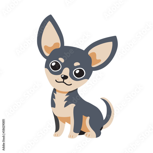 Vector cartoon cute character chihuahua dog for design.