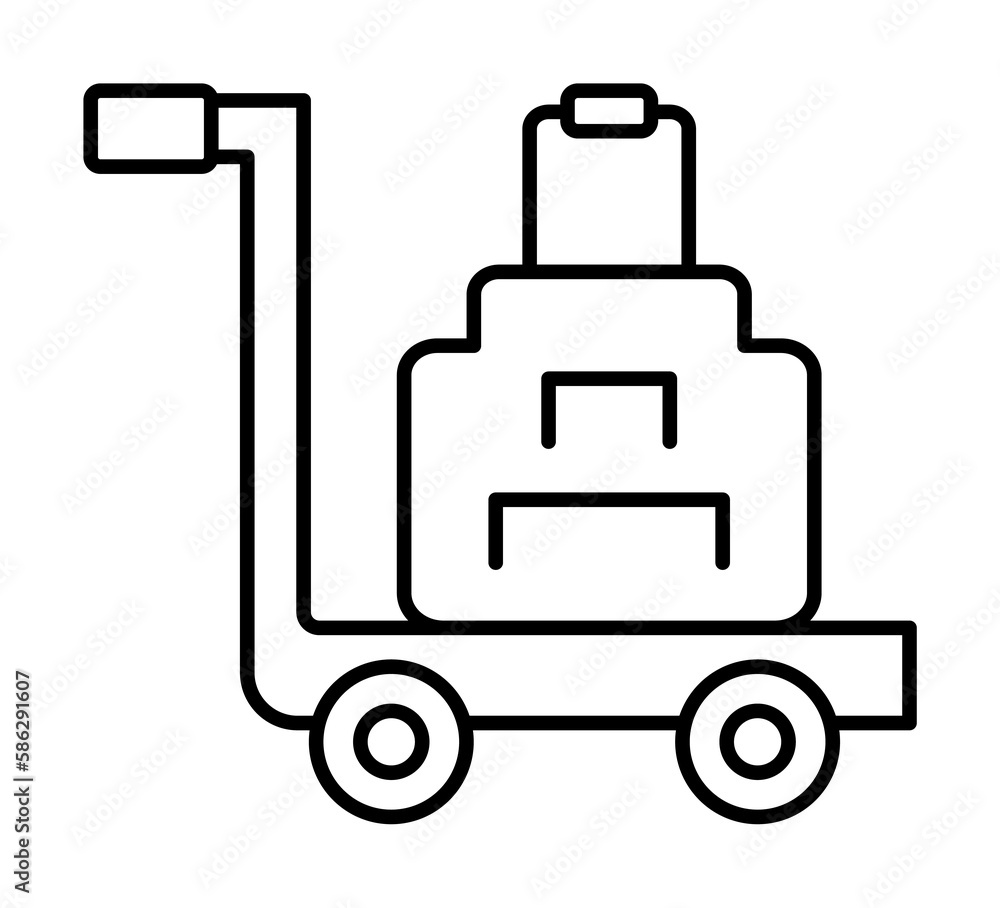 Luggage, cart, travel icon. Simple line, outline elements of tourism for ui and ux, website or mobile application Luggage, cart, travel icon. Simple line, outline elements of tourism for ui and ux, website or mobile application