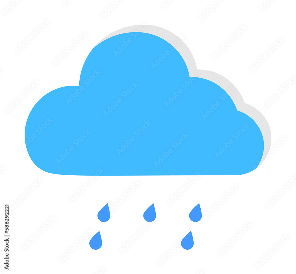Cloud light rain drops icon. Simple line, outline of two color weather icons for ui and ux, website or mobile application Cloud light rain drops icon. Simple line, outline of two color weather icons for ui and ux, website or mobile application