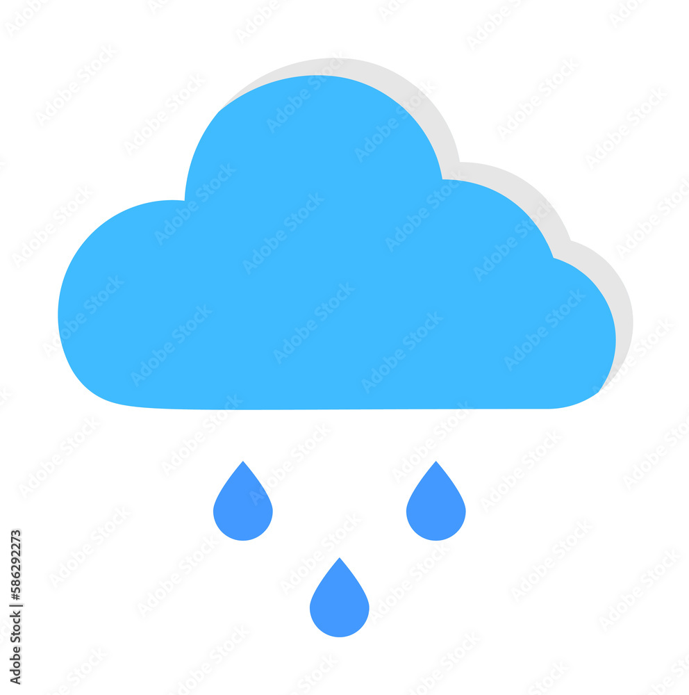 Cloud rain drops icon. Simple line, outline of two color weather icons for ui and ux, website or mobile application Cloud rain drops icon. Simple line, outline of two color weather icons for ui and ux, website or mobile application