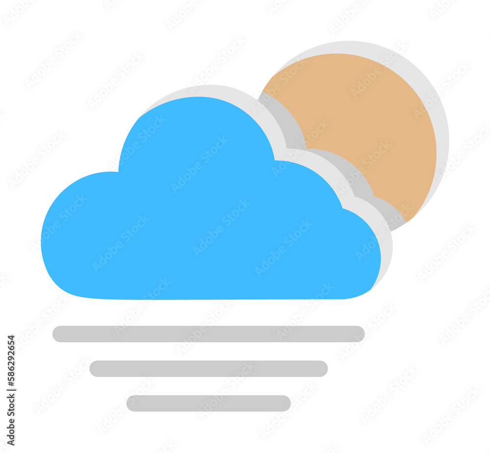 Cloud moon fog icon. Simple line, outline of two color weather icons for ui and ux, website or mobile application Cloud moon fog icon. Simple line, outline of two color weather icons for ui and ux, website or mobile application