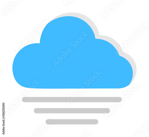 Cloud fog icon. Simple line, outline of two color weather icons for ui and ux, website or mobile application