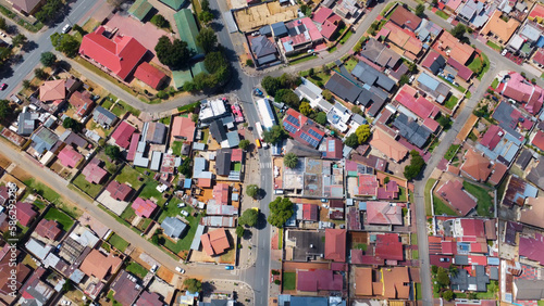 top down aerial view of vilakazi street in soweto