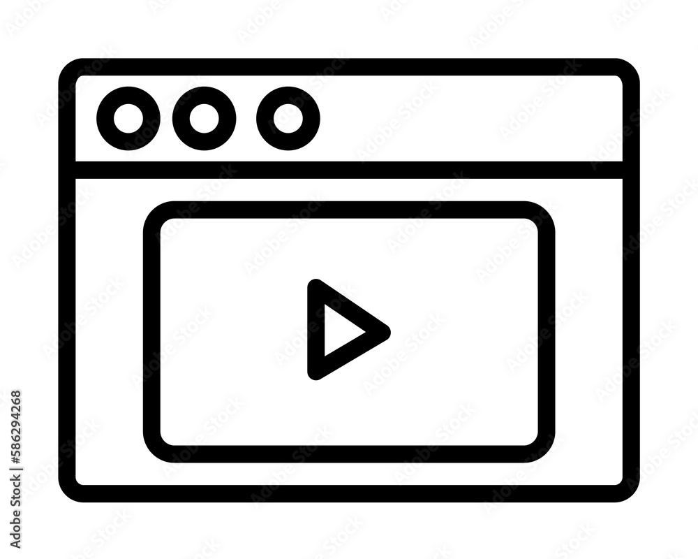 Browser, web site, video icon. Simple line, outline elements of internet explorer icons for ui and ux, website or mobile application Browser, web site, video icon. Simple line, outline elements of internet explorer icons for ui and ux, website or mobile application