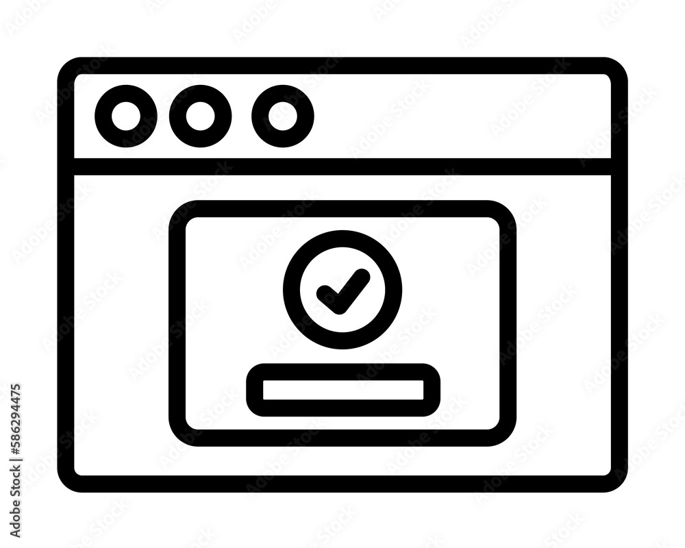 Browser, web site, check mark, password icon. Simple line, outline elements of internet explorer icons for ui and ux, website or mobile application Browser, web site, check mark, password icon. Simple line, outline elements of internet explorer icons for ui and ux, website or mobile application