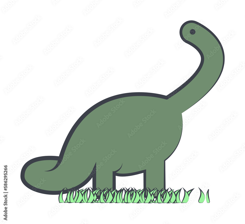 brontosaurus cartoon icon. Element of Jurassic period icon for mobile concept and web apps. Color cartoon brontosaurus icon can be used for web and mobile