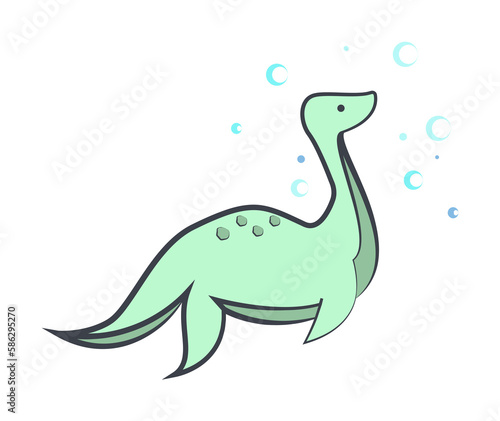 plesiosaur cartoon icon. Element of Jurassic period icon for mobile concept and web apps. Color cartoon plesiosaur icon can be used for web and mobile