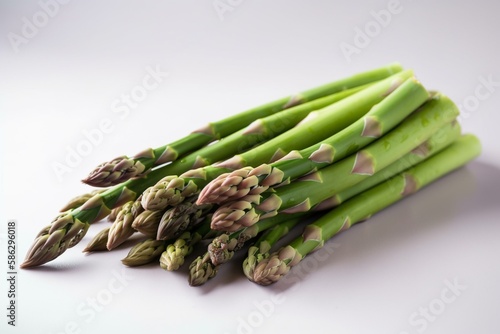 Asparagus on a white background Generative AI