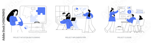 Project lifecycle abstract concept vector illustrations. photo