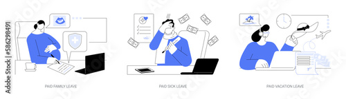 Employee benefits abstract concept vector illustrations.