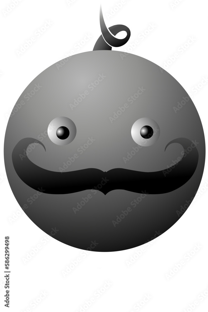 cartoon circle with eyes and mustache cartoon circle with eyes and mustache